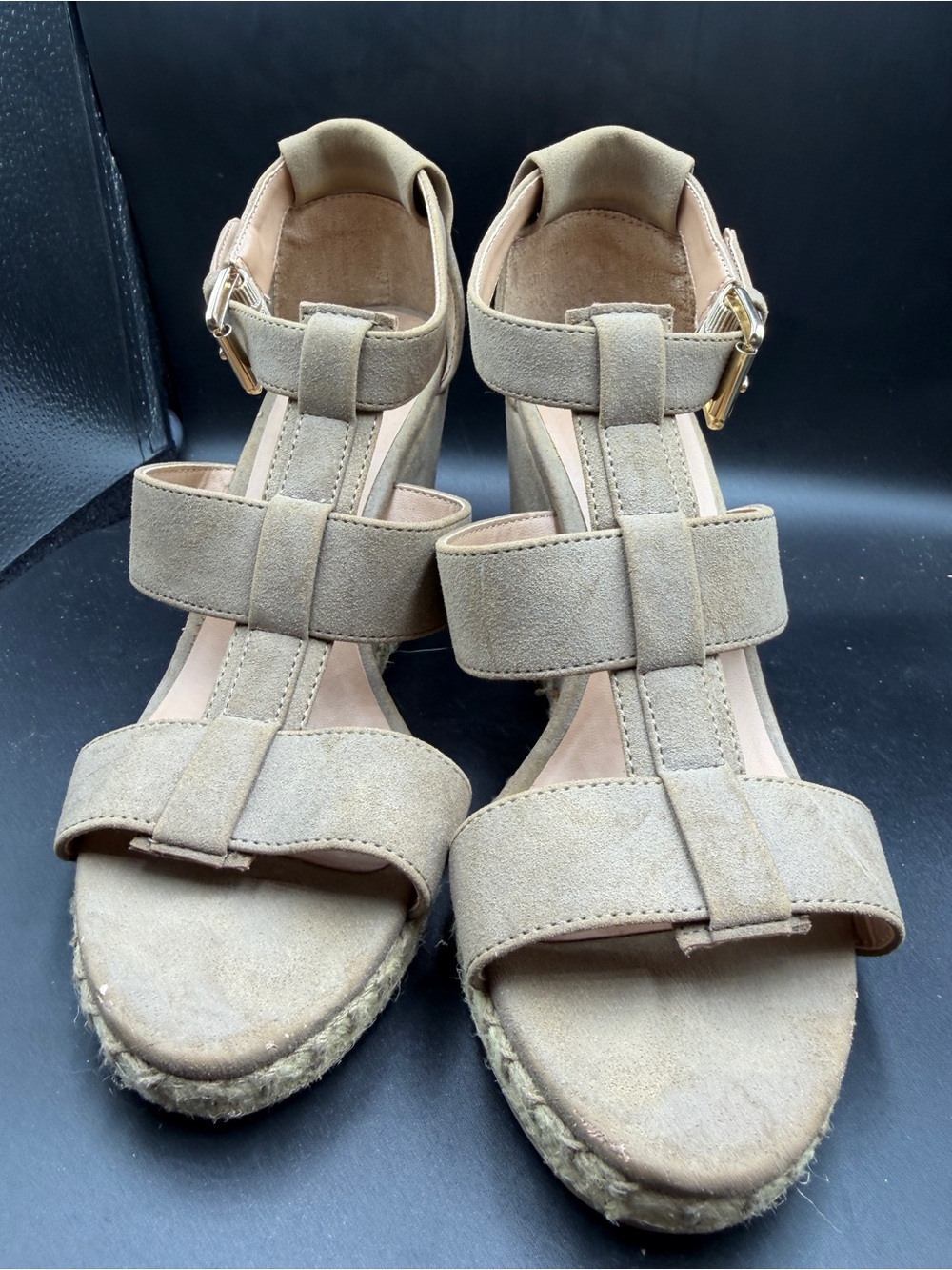 Merona Suede Espadrille Wedge Sandals in Tan